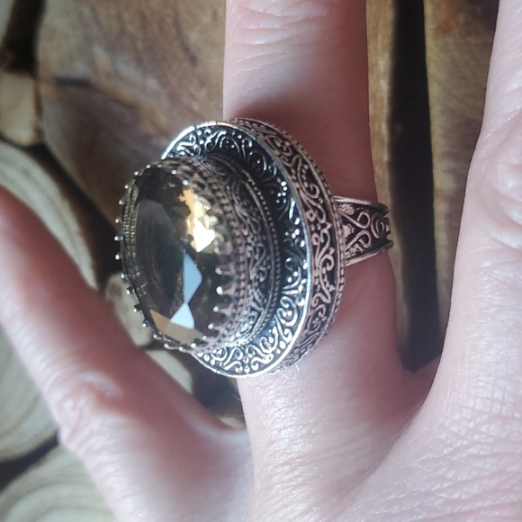 New Oversized Morganite 925 Silver Statement Ring. - Picture 12 of 16